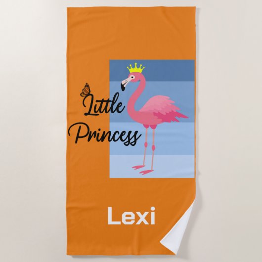 Little Princess Pink Flamingo Design - Beach Towe Strandlaken (Voorkant)