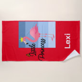 Little Princess Pink Flamingo Design - Beach Towe Strandlaken (Voorkant)