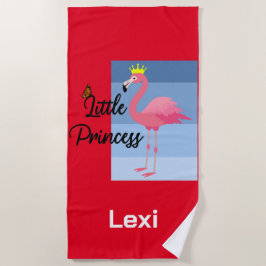 Little Princess Pink Flamingo Design - Beach Towe Strandlaken