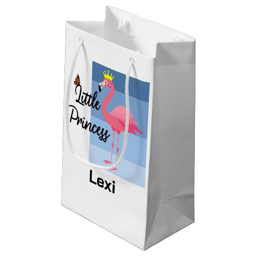 Little Princess Pink Flamingo Design - Gift Bag - Klein Cadeauzakje (Achterkant Gekanteld)
