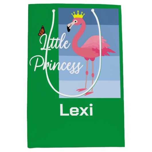 Little Princess Pink Flamingo Design - Gift Bag - Medium Cadeauzakje (Voorkant)