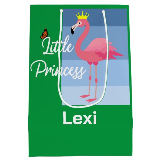 Little Princess Pink Flamingo Design - Gift Bag - Medium Cadeauzakje (Achterkant)