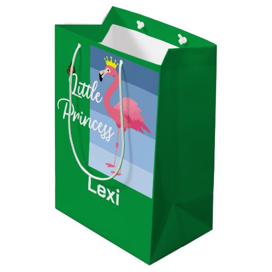 Little Princess Pink Flamingo Design - Gift Bag - Medium Cadeauzakje (Achterkant Gekanteld)