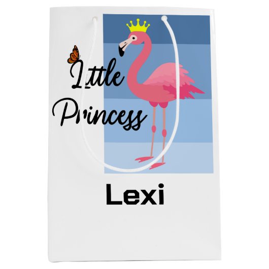 Little Princess Pink Flamingo Design - Gift Bag - Medium Cadeauzakje (Voorkant)