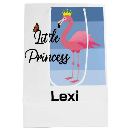 Little Princess Pink Flamingo Design - Gift Bag - Medium Cadeauzakje (Achterkant)