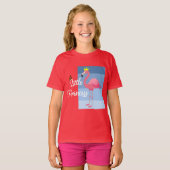 Little Princess Pink Flamingo Design - Girls' Basi T-shirt (Voorkant volledig)