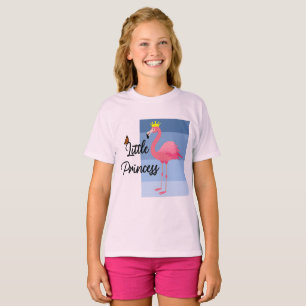 Little Princess Pink Flamingo Design - Girls' Basi T-shirt