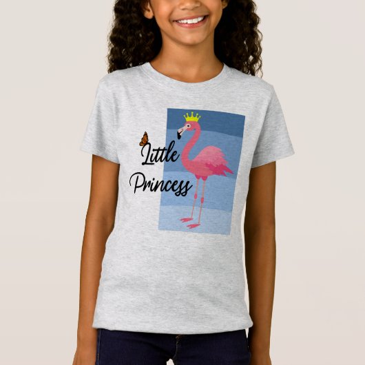 Little Princess Pink Flamingo Design - Girls' Fine T-shirt (Voorkant)