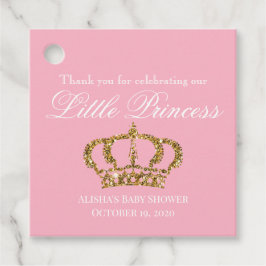 Little Princess Pink Gold Baby shower Dank u Bedankjes Labels
