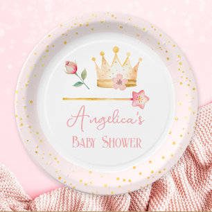 Little Princess Pink Royal Baby shower Papieren Bordje