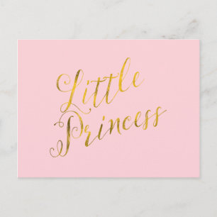 Little Princess Quote Faux Gold Foil Glitter Pink Briefkaart