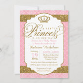 Little Princess Royal Pink en Gold Baby shower Kaart (Voorkant)