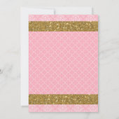 Little Princess Royal Pink en Gold Baby shower Kaart (Achterkant)