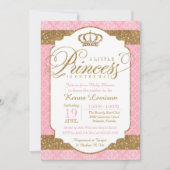 Little Princess Royal Pink en Gold Baby shower Kaart (Voorkant)
