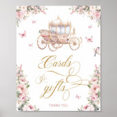 Little Princess Roze Roze Bloemkaarten en Cadeaus Poster (Voorkant)