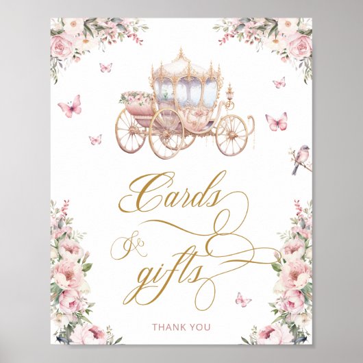 Little Princess Roze Roze Bloemkaarten en Cadeaus Poster (Voorkant)