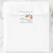 Little Princess-Stork/Baby-Namen/Data aanpassen Vierkante Sticker (Tas)