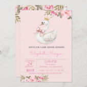 Little Princess, Swan Bow Baby Shower Kaart (Voorkant / Achterkant)