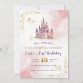 Little princess Theme invitaion. Kids party. Kaart