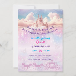 Little princess Theme invitaion. Kids party. Kaart
