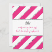 Little Princess Verjaardag Uitnodiging Roze Zilver (Achterkant)