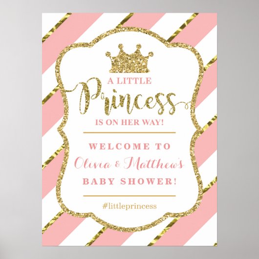 Little Princess Welcome Sign Poster, Baby shower Poster (Voorkant)