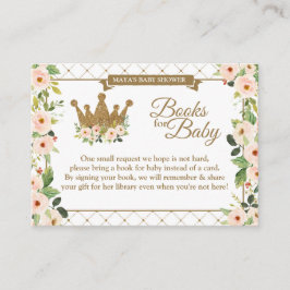 Little Princess White Blush Floral Baby's Library Informatiekaartje
