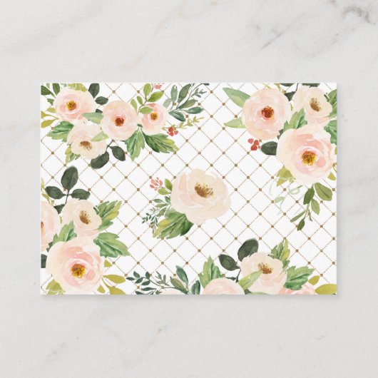 Little Princess White Blush Floral Baby's Library Informatiekaartje (Achterkant)