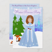 Little Princess Winter Party Brown Hair Kaart (Voorkant / Achterkant)