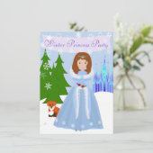 Little Princess Winter Party Brown Hair Kaart (Staand voorkant)