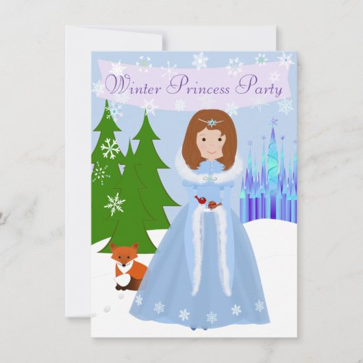 Little Princess Winter Party Brown Hair Kaart (Voorkant)