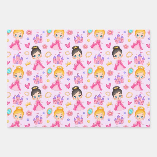 Little Princess Wrapping Paper Set of 3 (Voorkant)