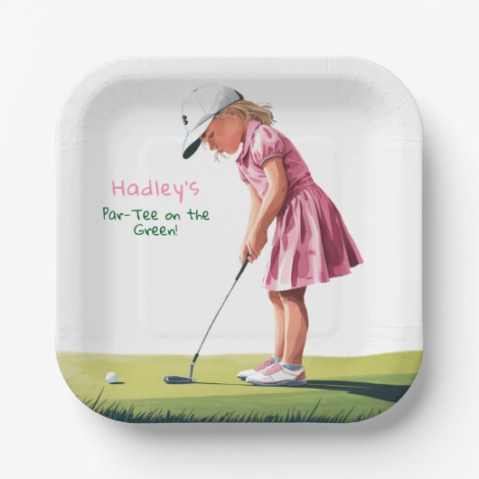 Little Pro in Pink: Verjaardag op het Groen Papieren Bordje (Voorkant)