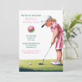 Little Pro in Pink: Verjaardag op het Groene Meisj Kaart (Staand voorkant)