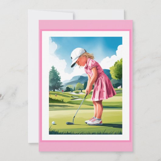 Little Pro in Pink: Verjaardag op het Groene Meisj Kaart (Achterkant)