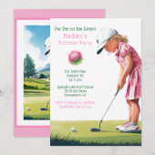 Little Pro in Pink: Verjaardag op het Groene Meisj Kaart (Voorkant / Achterkant)