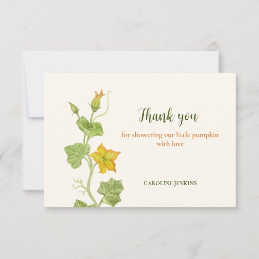 Little Pumkin Botanical Bedankkaart (Voorkant)