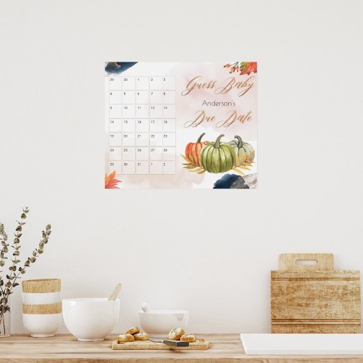 Little Pumping Baby shower Game Poster (Keuken)