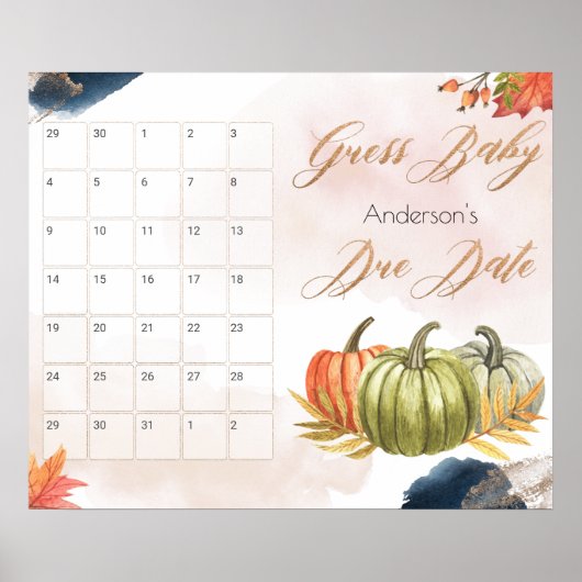 Little Pumping Baby shower Game Poster (Voorkant)