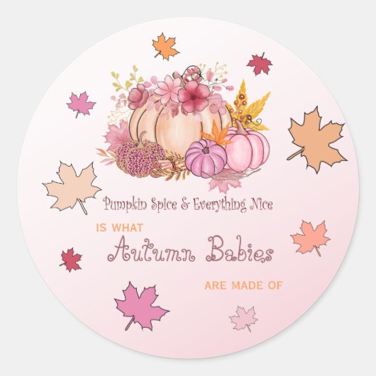 Little Pumping Spice & Mooie Roze Herfst in Love Ronde Sticker (Voorkant)
