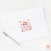 Little Pumping Spice & Mooie Roze Herfst in Love Vierkante Sticker (Envelop)