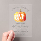 Little Pumpkin 1st Birthday Acryl Uitnodigingen (Insitu (Draagbaar))