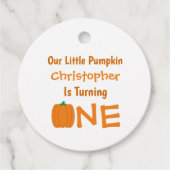 Little Pumpkin 1st Birthday Bedankjes Labels (Voorkant)