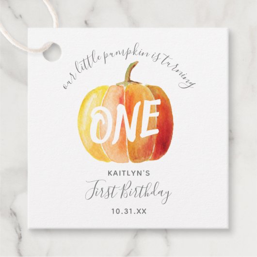 Little Pumpkin 1st Birthday Bedankjes Labels (Voorkant)