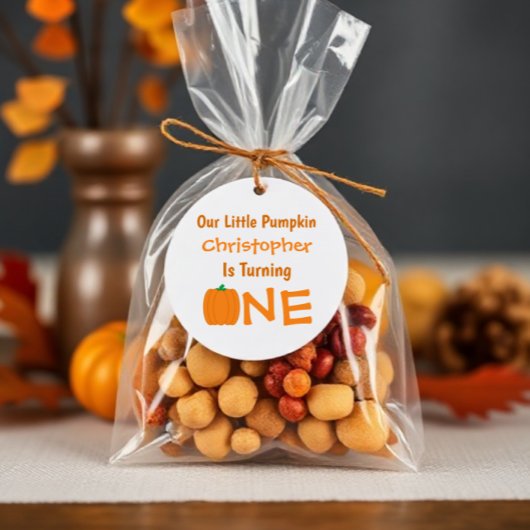 Little Pumpkin 1st Birthday Bedankjes Labels