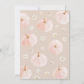 Little Pumpkin 1st Birthday Daisies Neutral Bow Kaart (Achterkant)