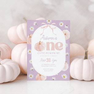 Little Pumpkin 1st Birthday Daisies Paarse boog Kaart