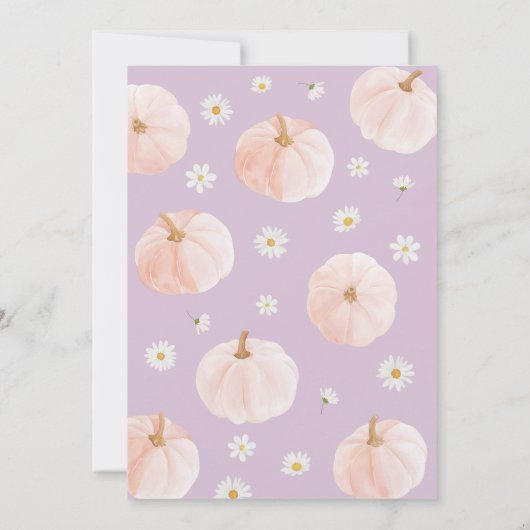 Little Pumpkin 1st Birthday Daisies Paarse boog Kaart (Achterkant)