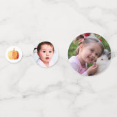 Little Pumpkin 1st Birthday Foto Confetti (Achterkanten)