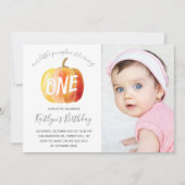 Little Pumpkin 1st Birthday Foto Kaart (Voorkant)